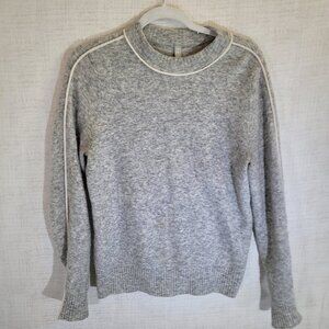 Athleta Sweater Womens Small Gray Long Sleeve Pullover Merino Wool Blend